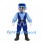 Pirate Mascot Costume with Blue Hat and Eye Patch