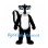 Skunk Mascot Costume in Black and White with Large Striped Tail