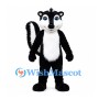 Skunk Mascot Costume in Black and White with Large Striped Tail