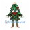 Christmas Tree Mascot Costume with Layered Green Leaves and Red Santa Hat