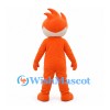 Fire Sprite Mascot Costume in Orange with White Belly and Flame Hair