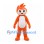 Fire Sprite Mascot Costume in Orange with White Belly and Flame Hair