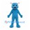 Blue Dragon Mascot Costume with White Antler Horns and Forehead Dot