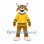 Lynx Mascot Costume in Brown with Yellow and Black Sports Shirt