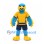 Blue Bird Mascot Costume with Yellow Sports Shirt and Navy Shorts
