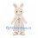 Rabbit Mascot Costume in Cream with Floral Dress and White Hair Flower