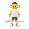 Tiger Cub Mascot Costume with Black Cap and White Pinstripe Shirt