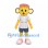 Tiger Cub Mascot Costume with Pink Cap and White Pinstripe Shirt