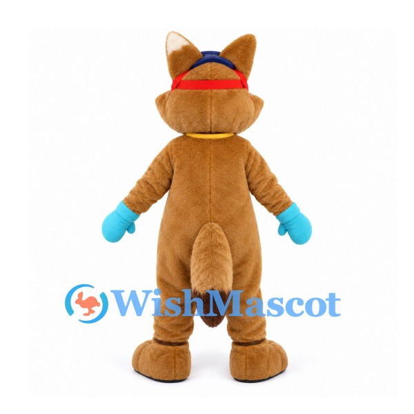 Kangaroo Mascot Costume with Blue Goggles Gloves and Pendant