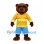Bear Firefighter Mascot Costume with Yellow Jacket and Blue Shorts