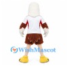 Eagle Mascot Costume in Brown and White with White Sports Shirt