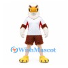Eagle Mascot Costume in Brown and White with White Sports Shirt