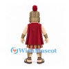 Roman Soldier Mascot Costume with Gold Armor and Red Cape