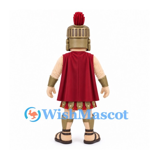 Roman Soldier Mascot Costume with Gold Armor and Red Cape