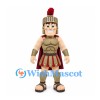 Roman Soldier Mascot Costume with Gold Armor and Red Cape