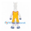 White Horse Mascot Costume with Yellow Basketball Uniform