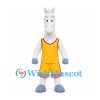 White Horse Mascot Costume with Yellow Basketball Uniform
