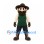 Bearded Frontiersman Mascot Costume with Brown Hat and Green Vest