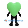Heart Mascot Costume in Light Green with Black Arms and Legs