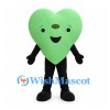 Heart Mascot Costume in Light Green with Black Arms and Legs