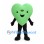 Heart Mascot Costume in Light Green with Black Arms and Legs