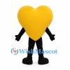 Heart Mascot Costume in Yellow with Black Arms and Legs