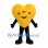 Heart Mascot Costume in Yellow with Black Arms and Legs