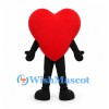 Heart Mascot Costume in Red with Black Arms and Legs