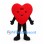 Heart Mascot Costume in Red with Black Arms and Legs