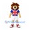 Lion Mascot Costume with Union Jack Shirt and White Shorts