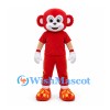 Monkey Mascot Costume in Red with Matching Sports Outfit