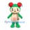 Bear Character Mascot Costume in Green with Cherry Ear Decorations and Scarf