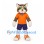 Leopard Mascot Costume with Orange Shirt and Purple Shorts