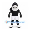 Shark Mascot Costume in Black and White with Sports Uniform