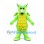 Dragon Mascot Costume in Lime Green with Yellow Belly and Bat Wings