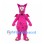 Dragon Mascot Costume in Pink with Green Spikes and Spotted Belly