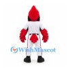 Cardinal Mascot Costume in Red with White Baseball Uniform
