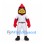 Cardinal Mascot Costume in Red with White Baseball Uniform