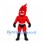 Fire Superhero Mascot Costume in Red with Muscular Body and Black Boots