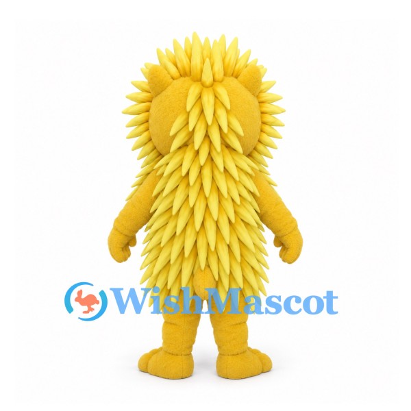 Hedgehog Mascot Costume in Yellow with Layered Pointed Spines