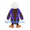 Eagle Mascot Costume with White Belly and Purple Wing Feathers