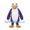 Eagle Mascot Costume with White Belly and Purple Wing Feathers