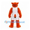 Wildcat Mascot Costume in Orange with Sunglasses and White Basketball Uniform
