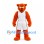 Wildcat Mascot Costume in Orange with Sunglasses and White Basketball Uniform