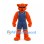 Wildcat Mascot Costume in Orange with Navy Pinstriped Basketball Uniform