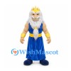 Sea King Mascot Costume with White Beard Gold Crown and Blue Robe