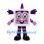 Television Monster Mascot Costume in Purple with Horn and Striped Legs
