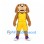 Dog Mascot Costume in Brown with Yellow Basketball Uniform