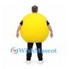 Yellow Ball Mascot Costume with Round Body and Open Head Design