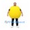 Yellow Ball Mascot Costume with Round Body and Open Head Design
